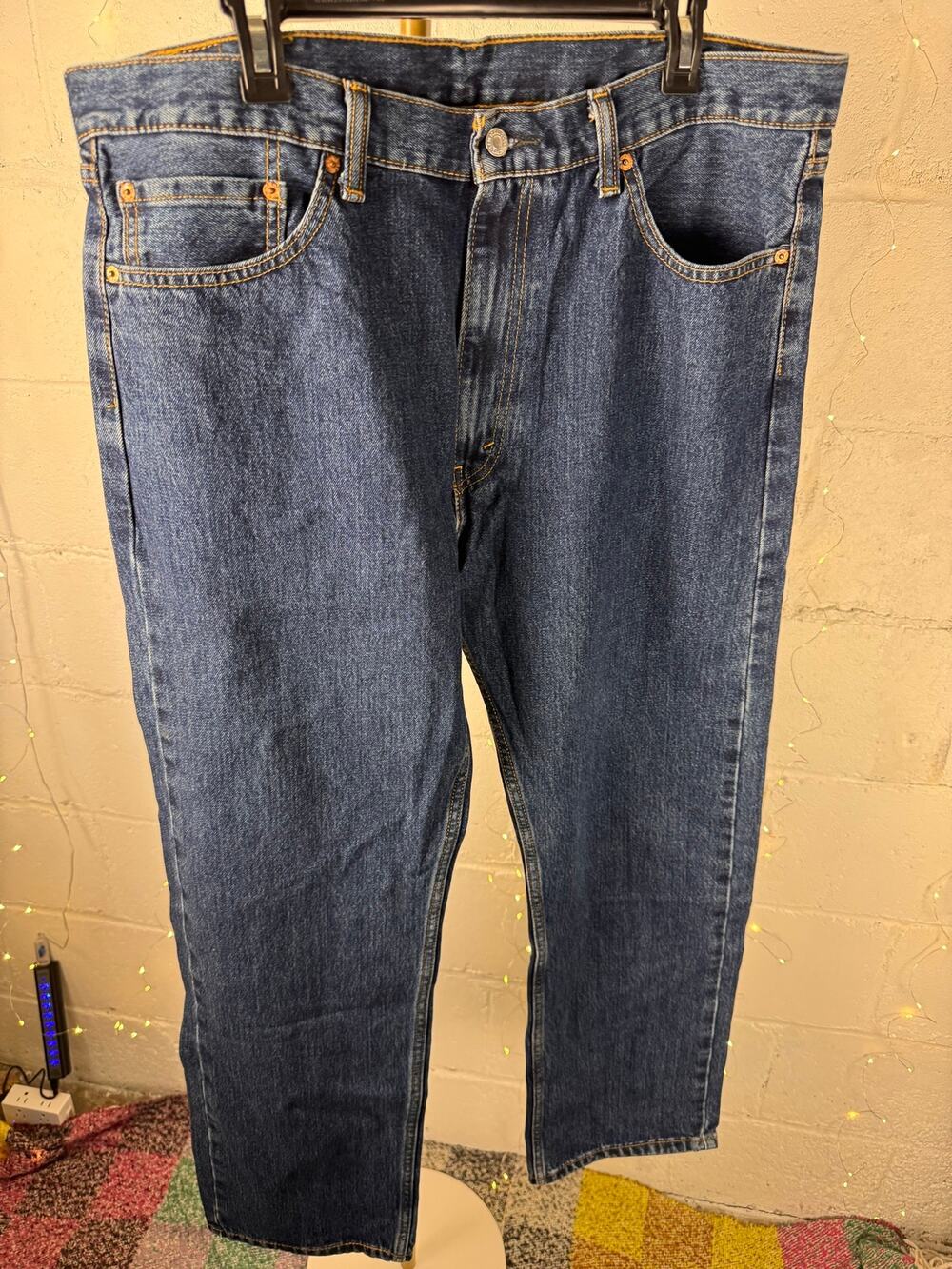 levi’s 505 men’s regular fit straight leg jeans blue w38 l30